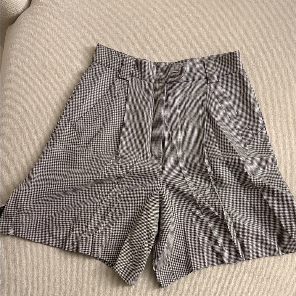 Escada Black and White Checkered shorts